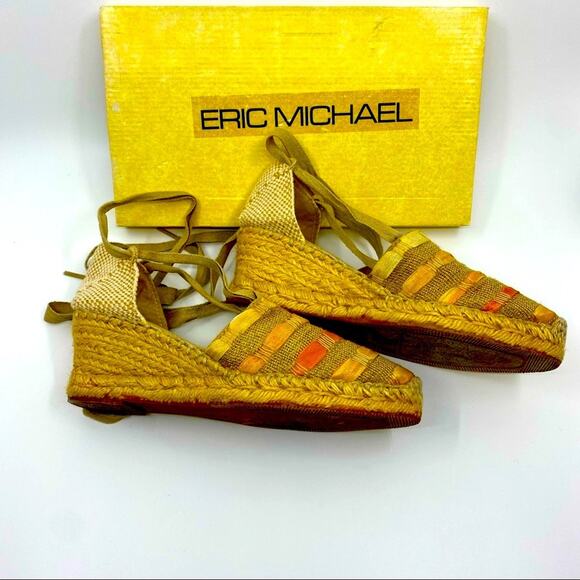 ERIC MICHAEL Espadrilles US 7 EU 37 Valencia Platform Shoes Summer - Picture 1 of 6